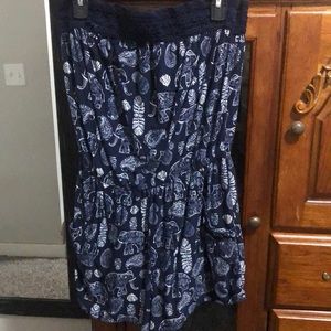 Strapless elephant print romper with pockets!